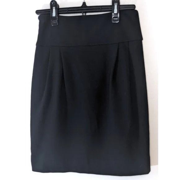 Club Monaco Black Pleated Pencil Skirt 0 - Picture 2 of 6